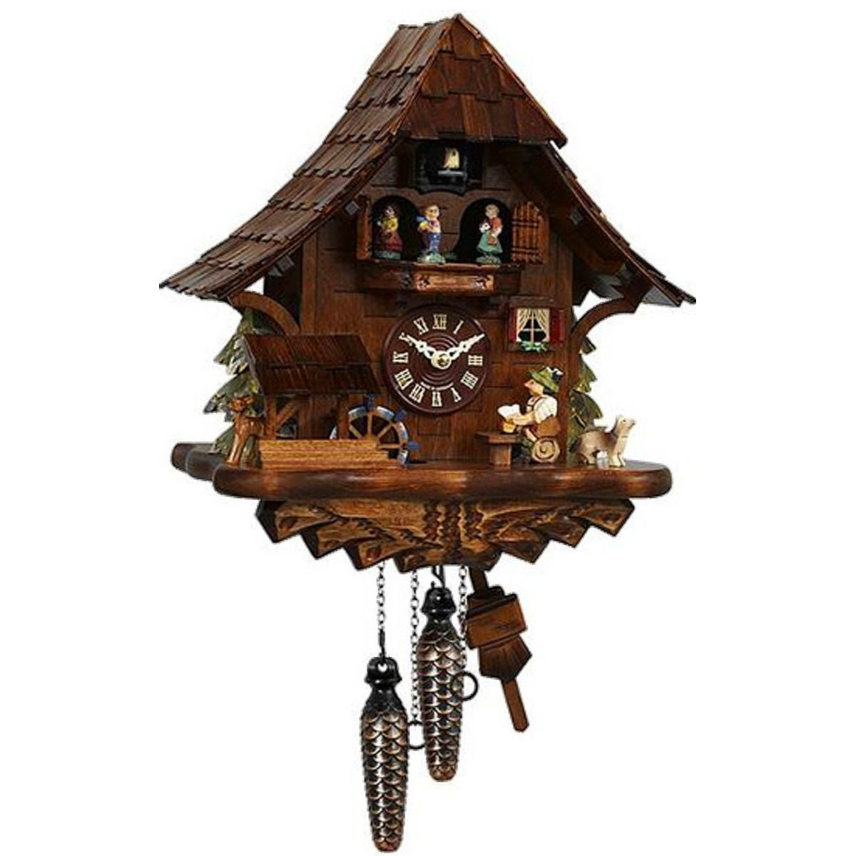 14" Engstler Black Forest WeightDriven Full Size Cuckoo Wall Clock